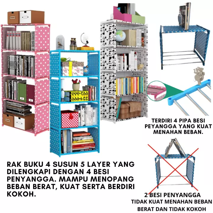 Detail Rak Buku Portable 4 Susun Nomer 44