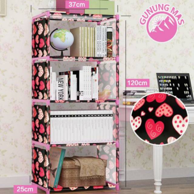 Detail Rak Buku Portable 4 Susun Nomer 9