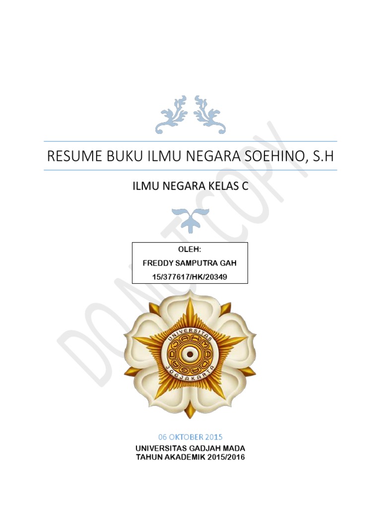 Detail Rangkuman Buku Ilmu Negara Soehino Nomer 31