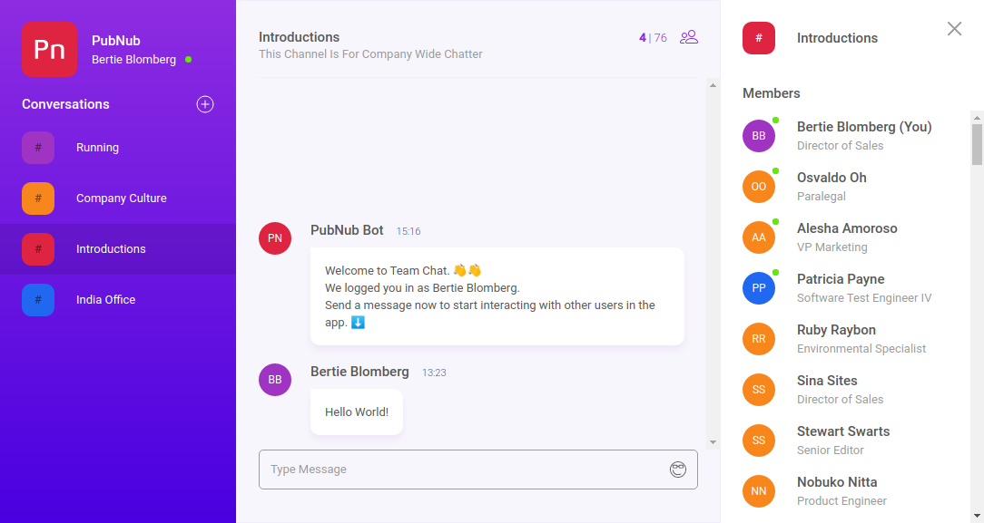 Detail React Chat Template Nomer 2