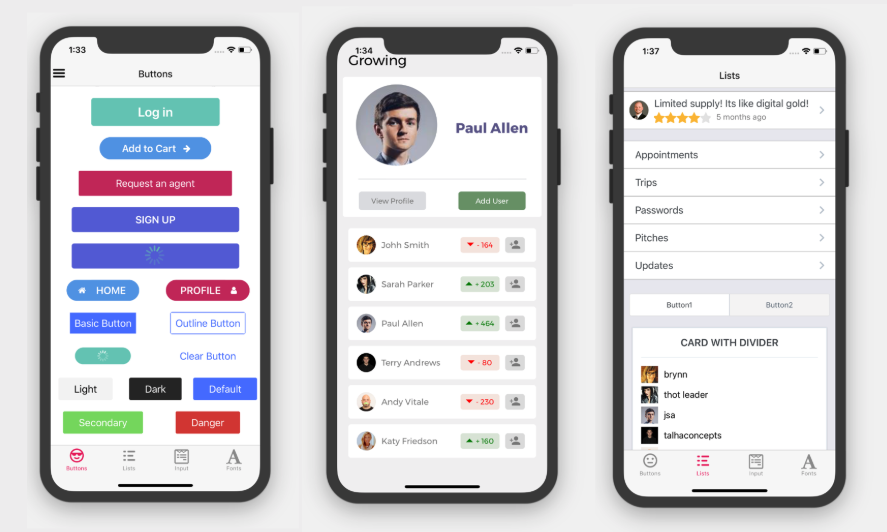 Detail React Js Mobile Template Nomer 3
