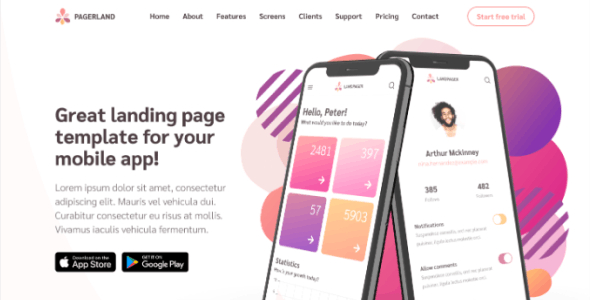 Detail React Js Mobile Template Nomer 19