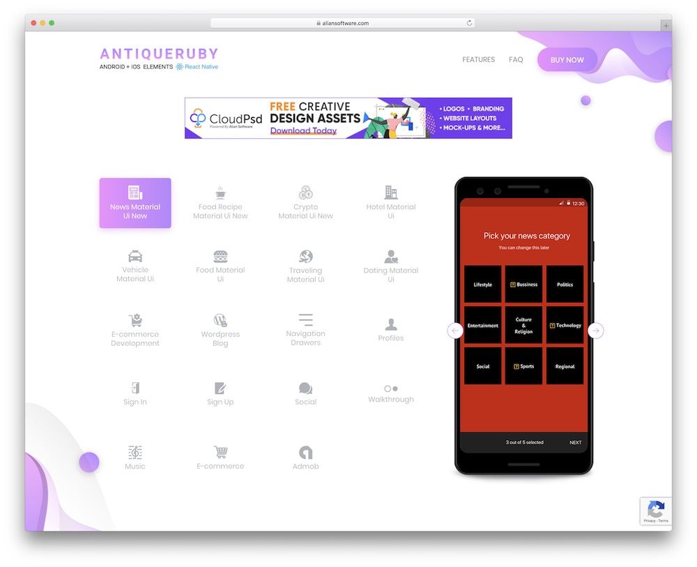 Detail React Js Mobile Template Nomer 49