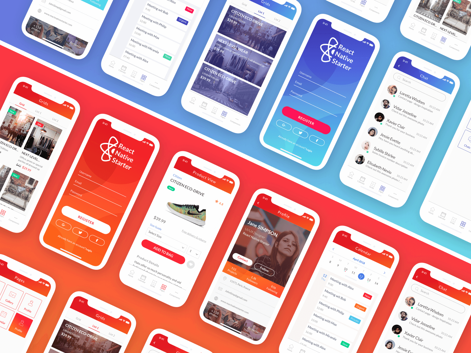 Detail React Js Mobile Template Nomer 9