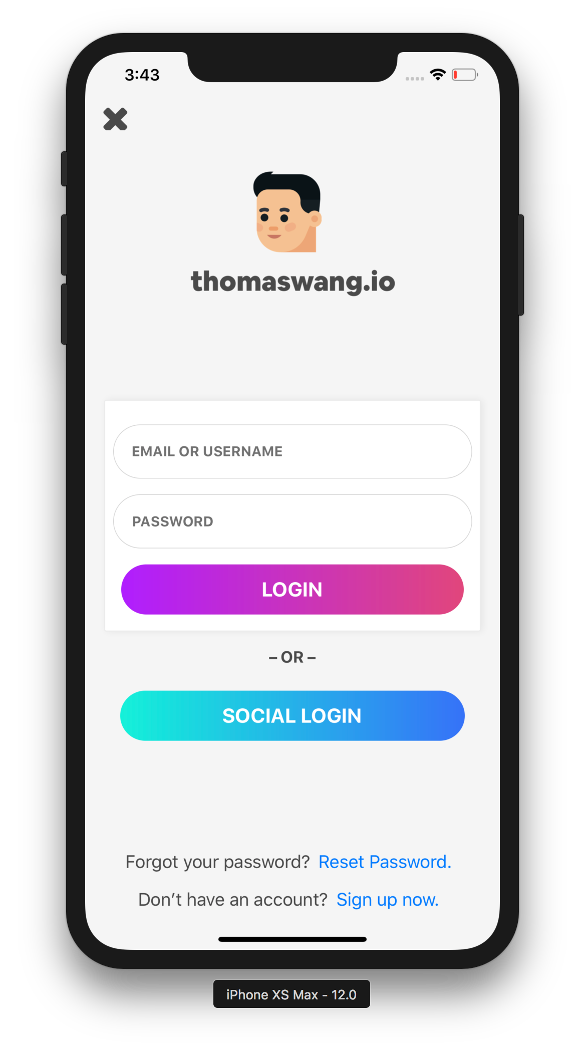 Detail React Native Login Screen Template Free Nomer 5