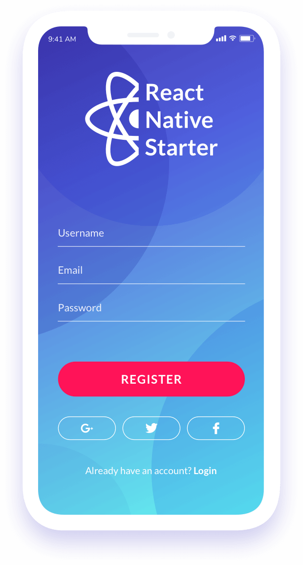 Detail React Native Login Screen Template Free Nomer 6