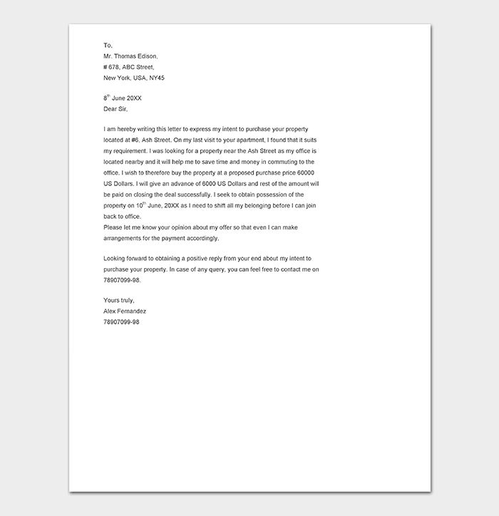 Detail Real Estate Offer Letter Template Nomer 12