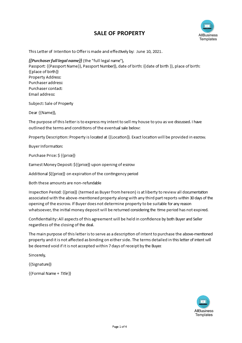 Detail Real Estate Offer Letter Template Nomer 24