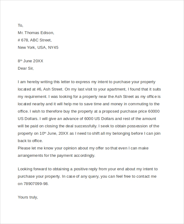 Detail Real Estate Offer Letter Template Nomer 4