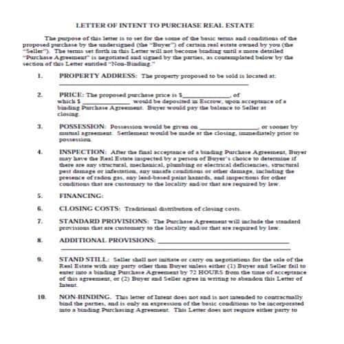 Detail Real Estate Offer Letter Template Nomer 54