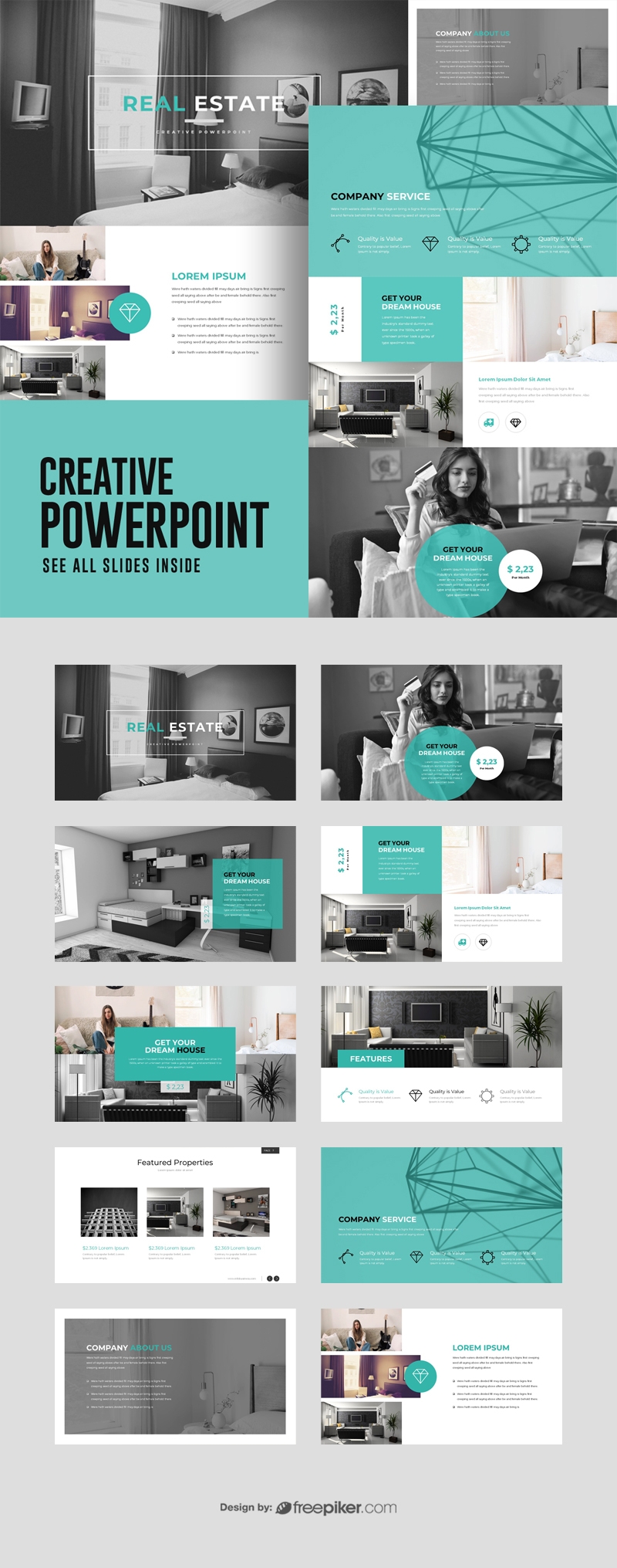 Detail Real Estate Powerpoint Presentation Template Nomer 44