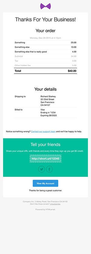 Detail Receipt Email Template Html Nomer 6