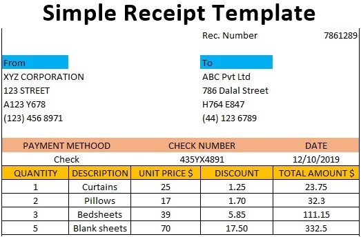 Detail Receipt Template Excel Nomer 14