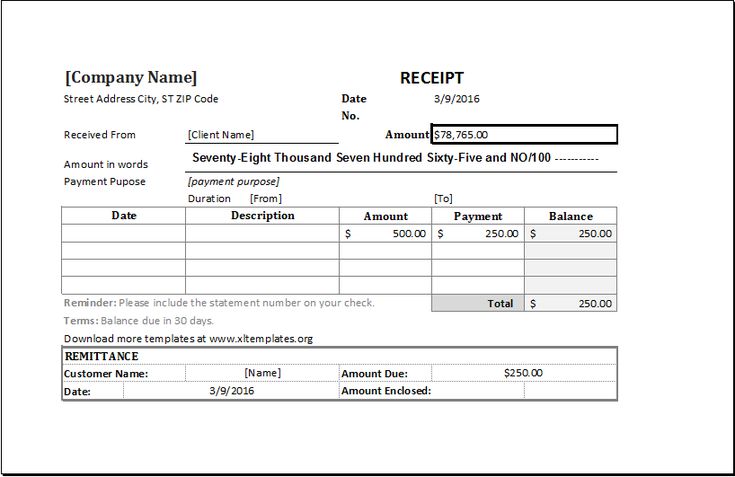 Detail Receipt Template Excel Nomer 25