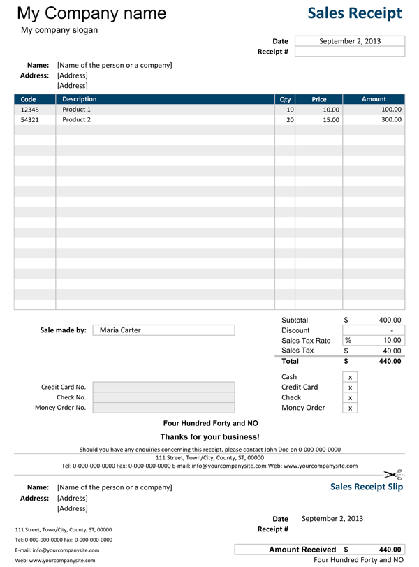 Detail Receipt Template Excel Nomer 6