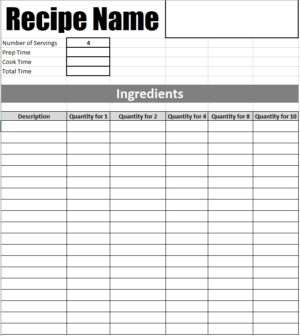 Detail Recipe Costing Template Excel Free Nomer 27