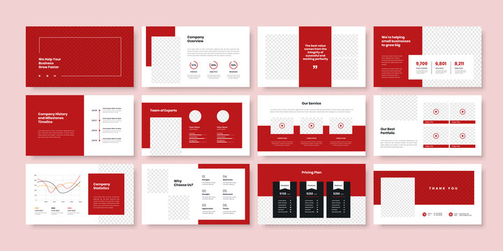 Detail Red Powerpoint Template Nomer 14