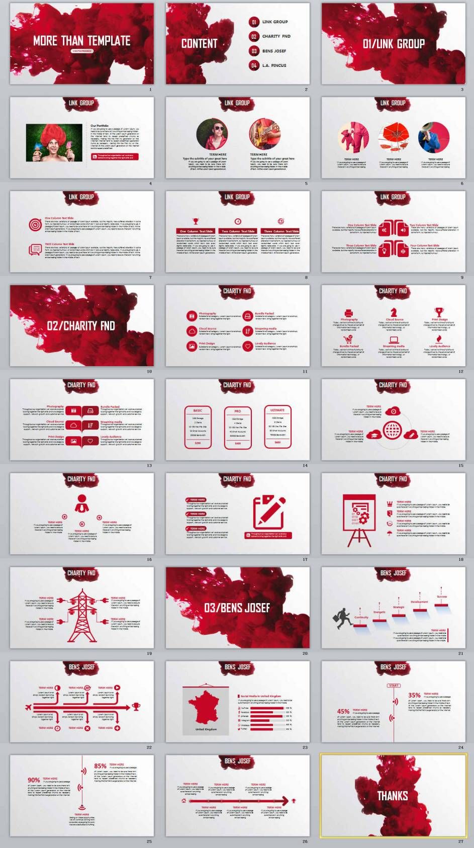 Detail Red Powerpoint Template Nomer 25