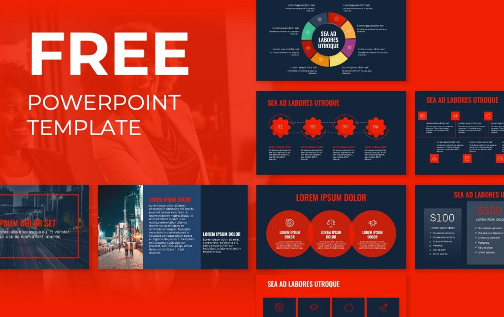 Detail Red Powerpoint Template Nomer 37