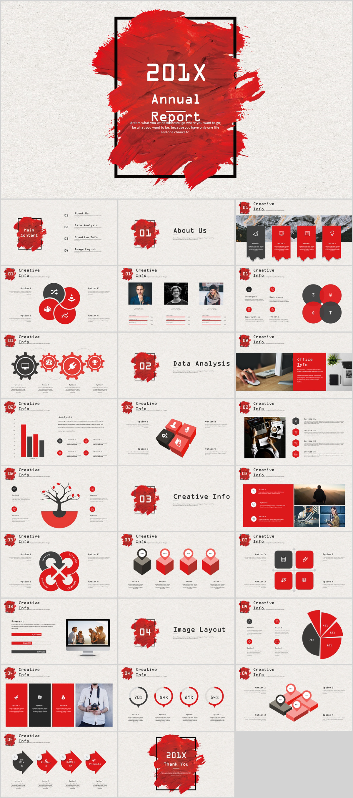 Detail Red Powerpoint Template Nomer 40