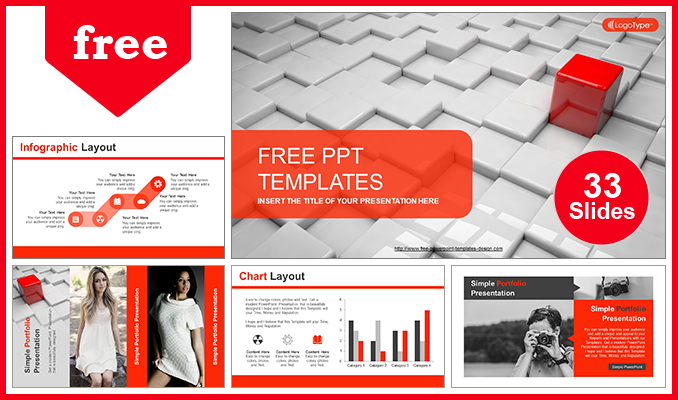 Detail Red Powerpoint Template Nomer 42