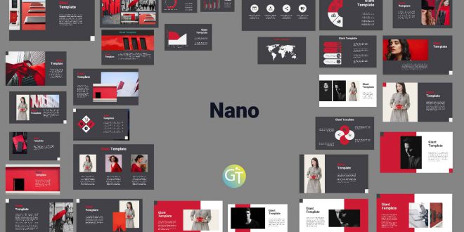 Detail Red Powerpoint Template Nomer 51