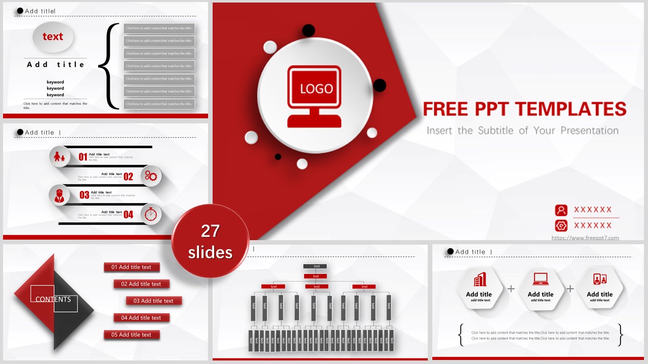 Detail Red Powerpoint Template Nomer 52