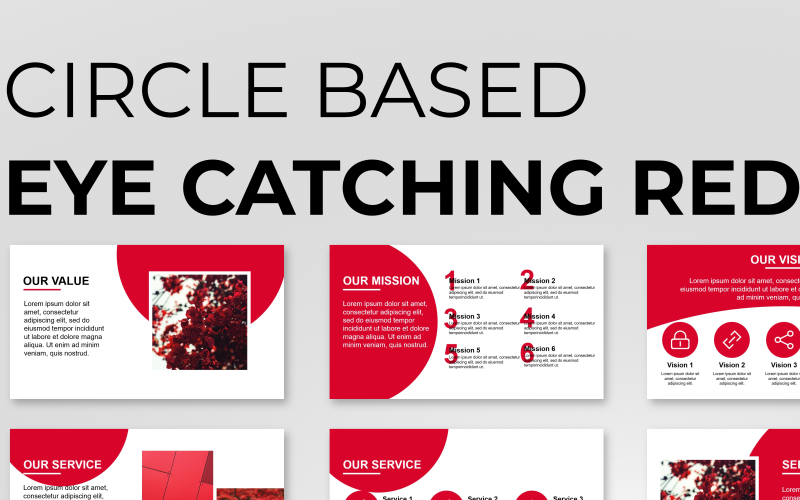 Detail Red Powerpoint Template Nomer 8