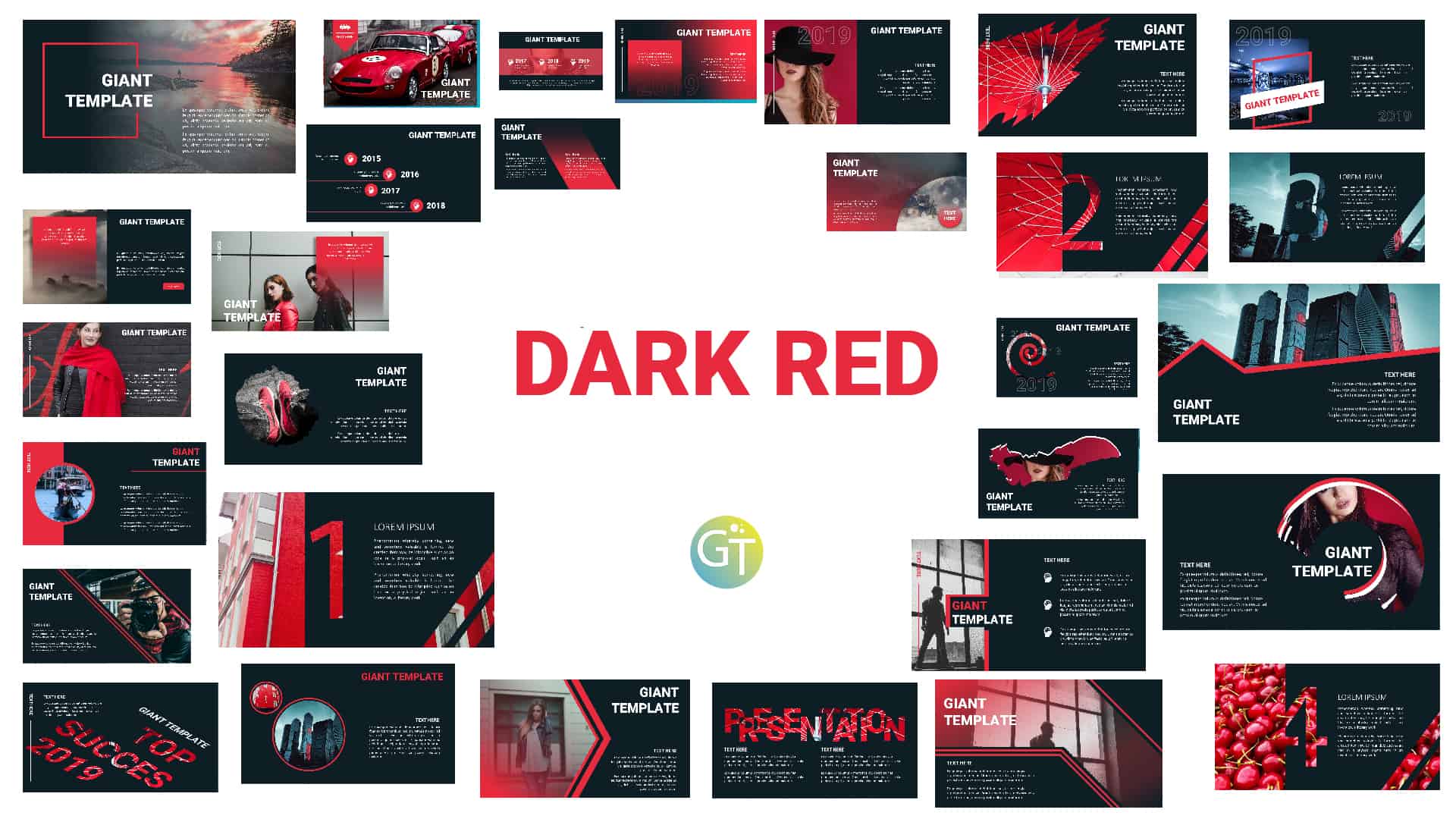 Detail Red Powerpoint Template Nomer 9