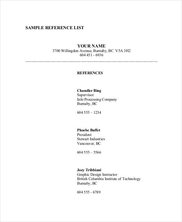Detail References Template Word Nomer 3