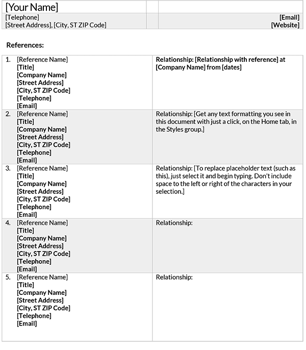 Detail References Template Word Nomer 44