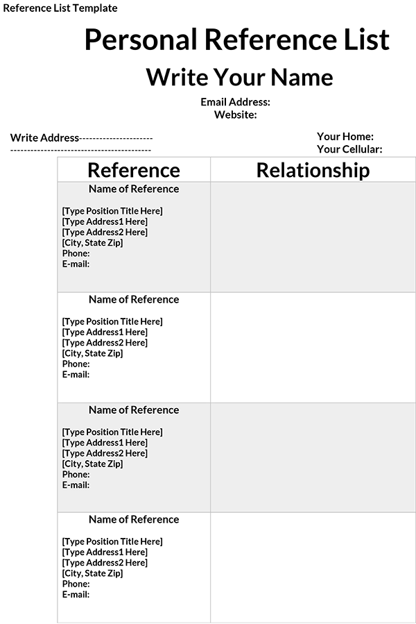 Detail References Template Word Nomer 56