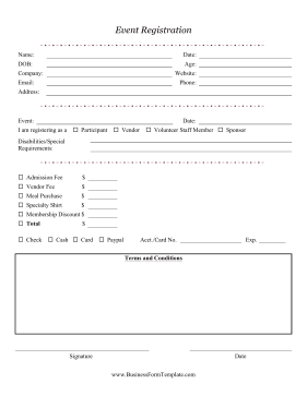 Detail Registration Form Template Nomer 36