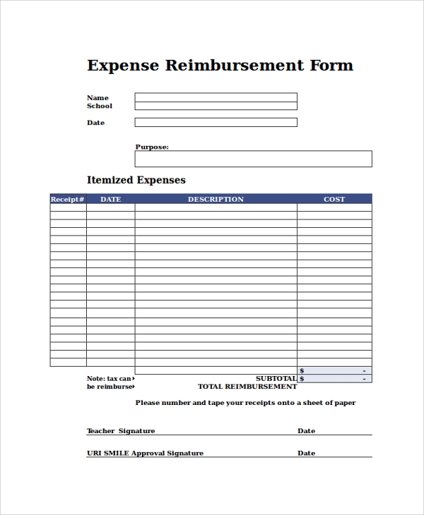 Detail Reimbursement Form Template Excel Nomer 14