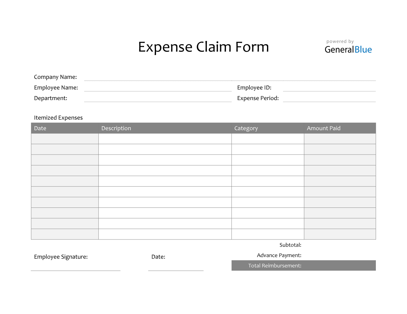 Detail Reimbursement Form Template Excel Nomer 18