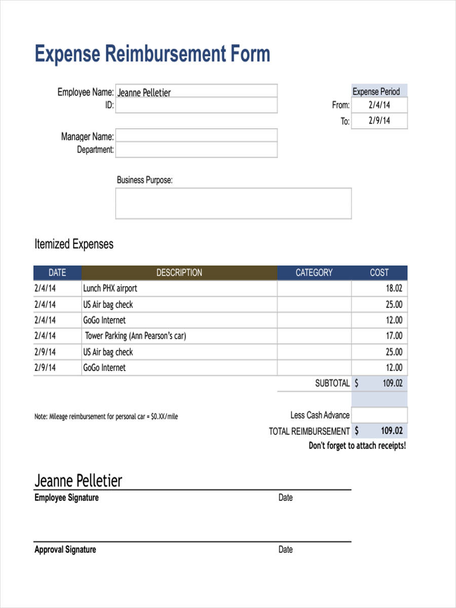 Detail Reimbursement Form Template Excel Nomer 29