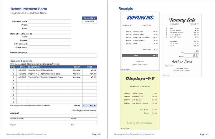 Detail Reimbursement Form Template Excel Nomer 4