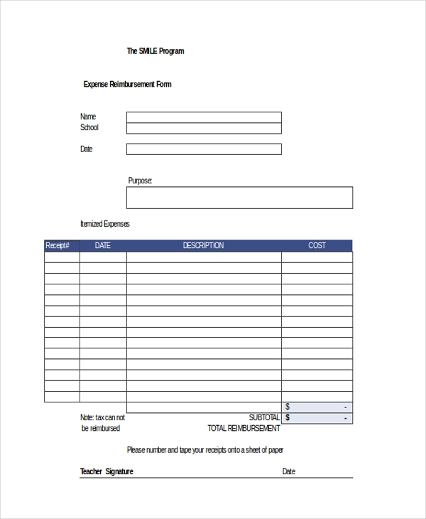 Detail Reimbursement Form Template Excel Nomer 39