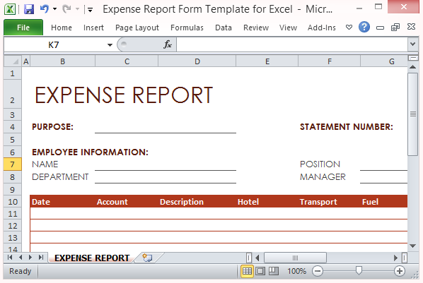 Detail Reimbursement Form Template Excel Nomer 40