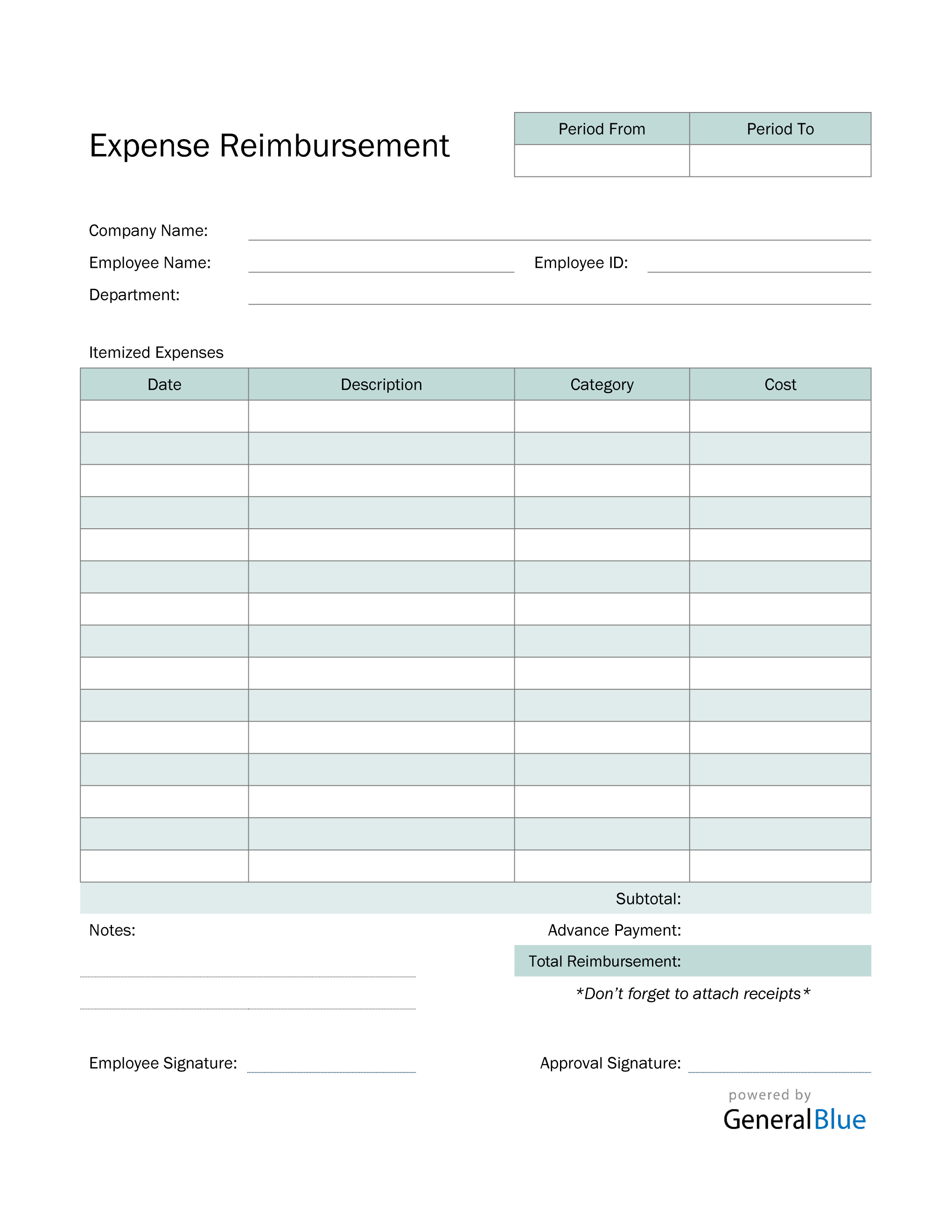 Detail Reimbursement Form Template Excel Nomer 6