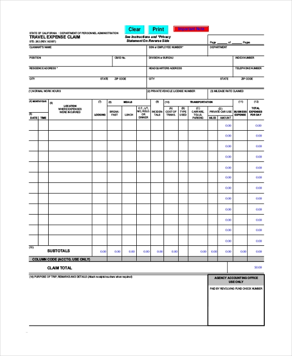 Detail Reimbursement Form Template Excel Nomer 52