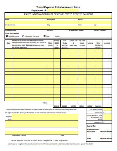 Detail Reimbursement Form Template Excel Nomer 54