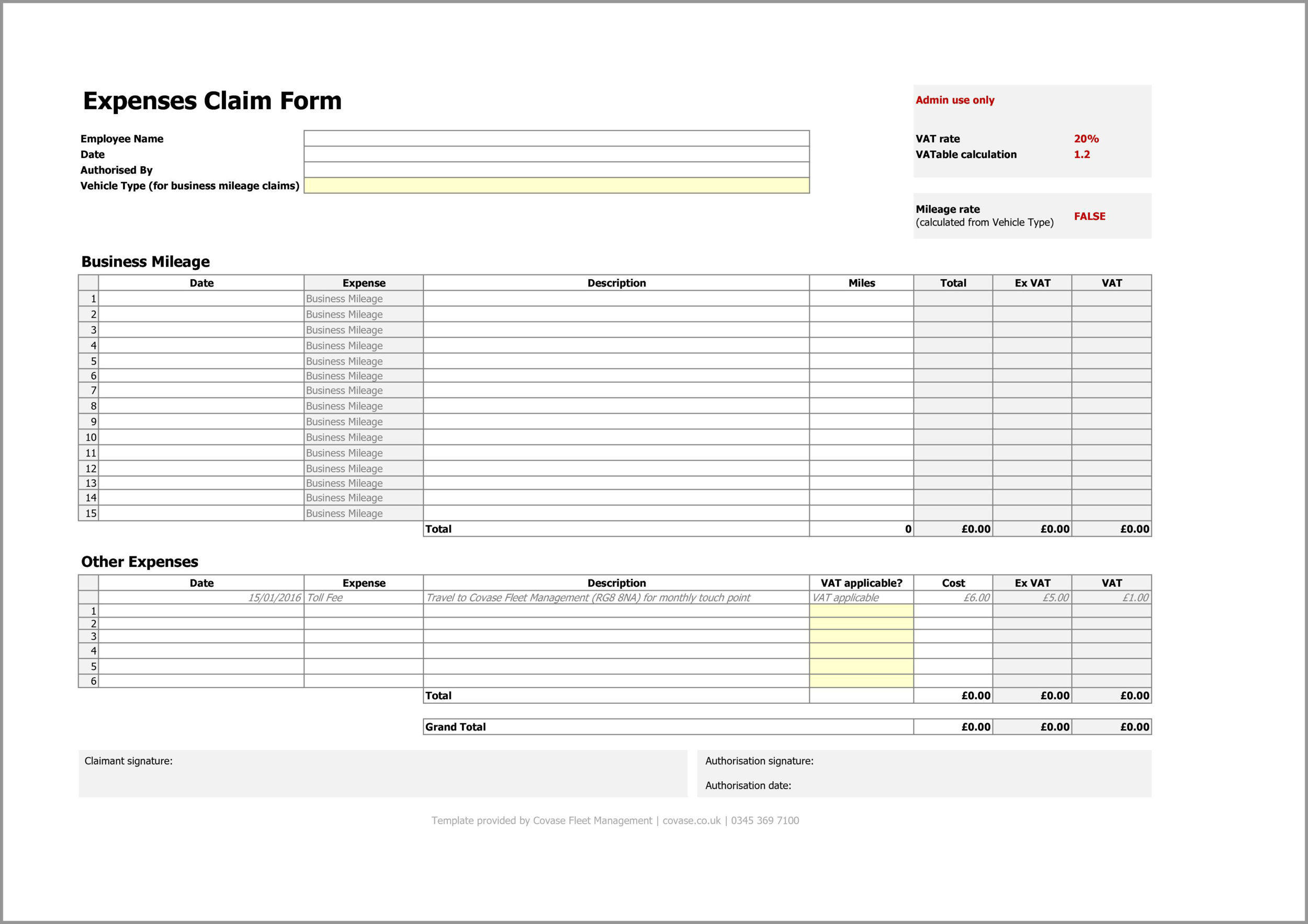 Detail Reimbursement Form Template Excel Nomer 55