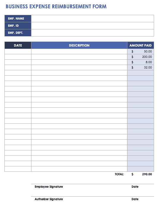 Detail Reimbursement Form Template Excel Nomer 10