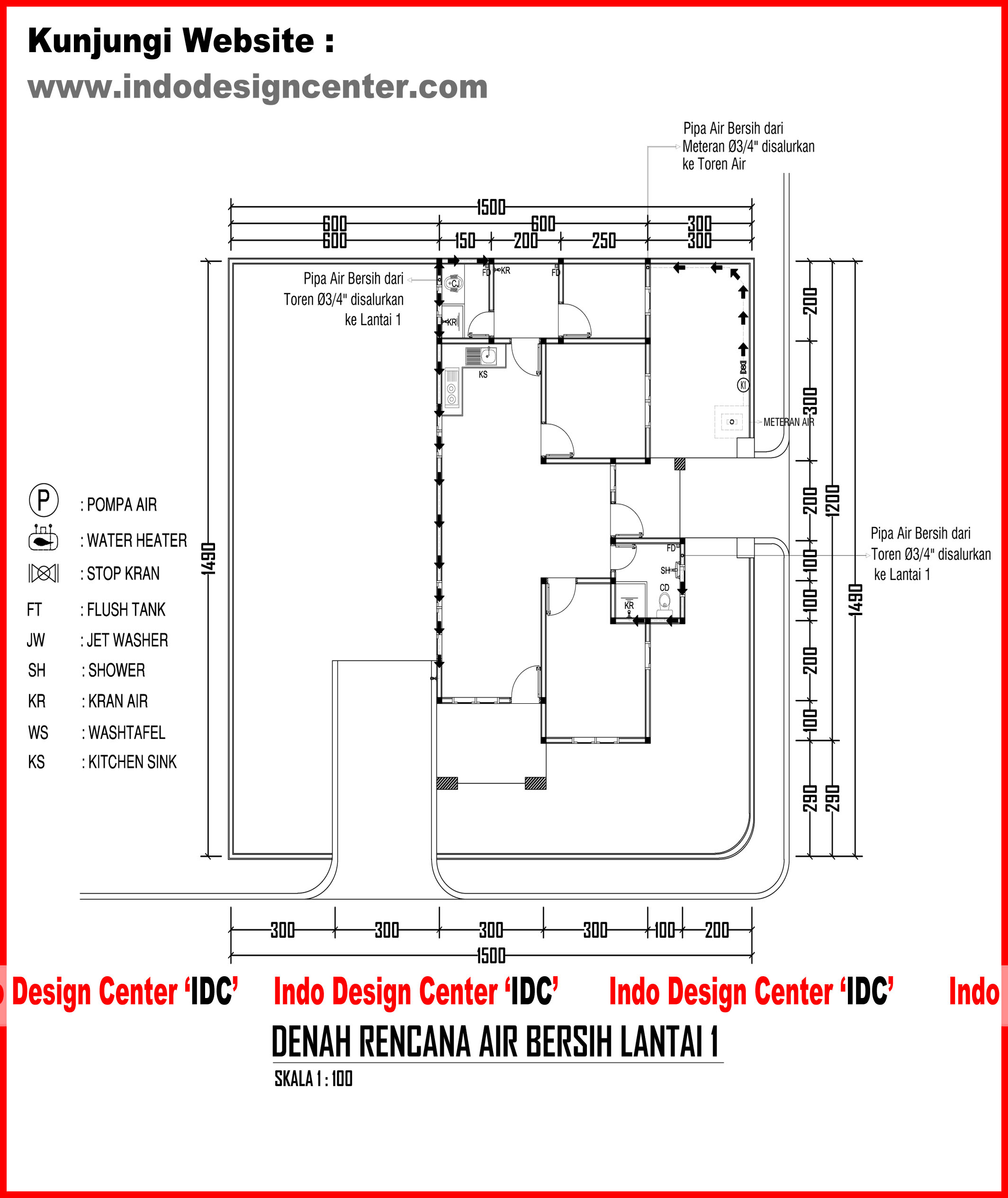 Detail Rencana Air Bersih Apartemen Dwg Gambar Kerja Bangunan Nomer 12