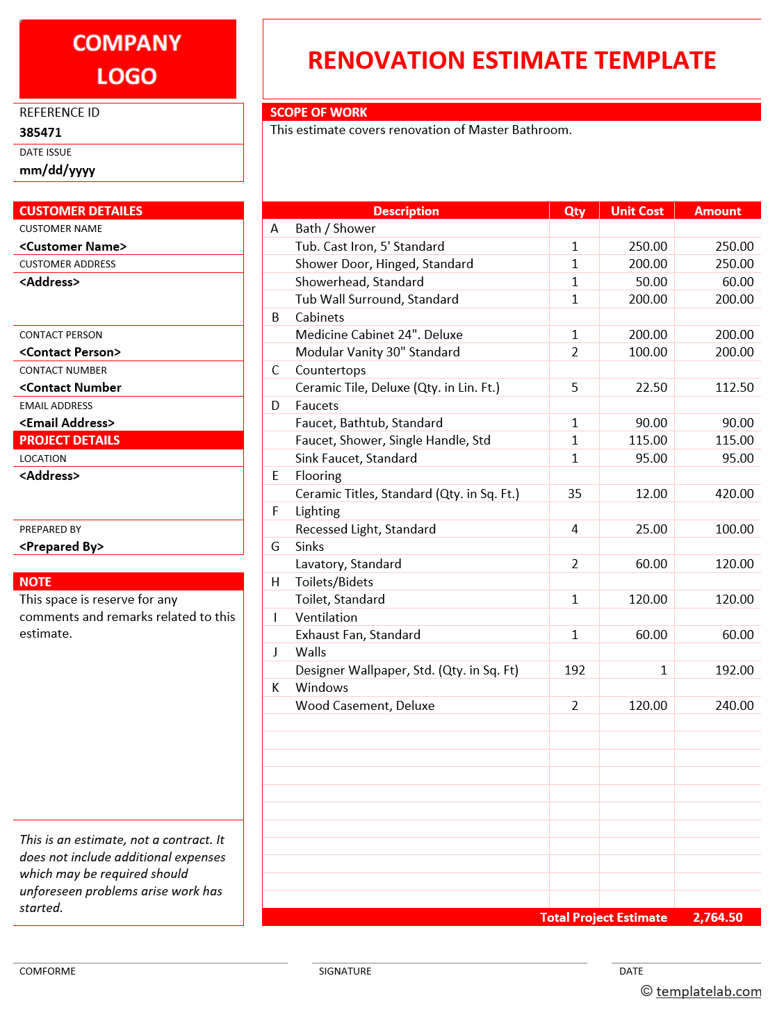 Detail Renovation Proposal Template Nomer 38