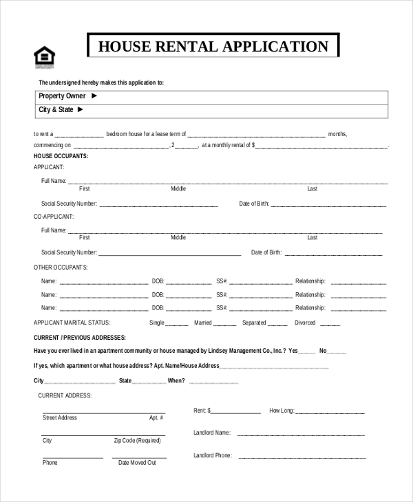 Detail Rental Application Form Template Nomer 13