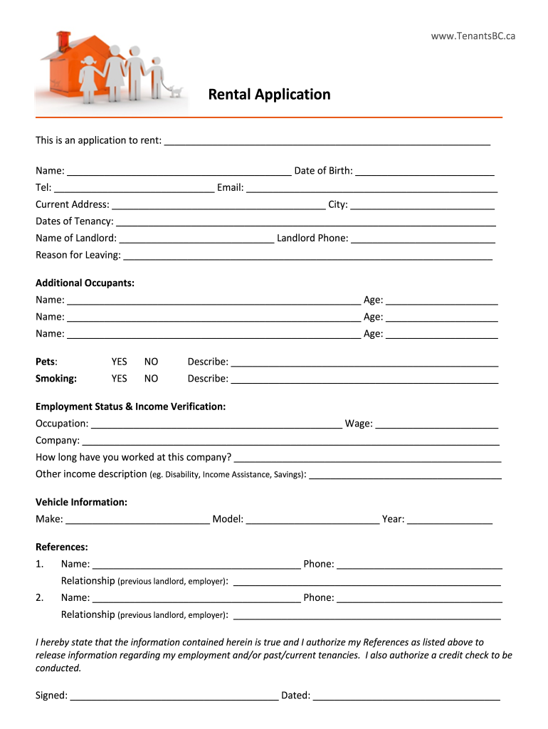 Detail Rental Application Form Template Nomer 15