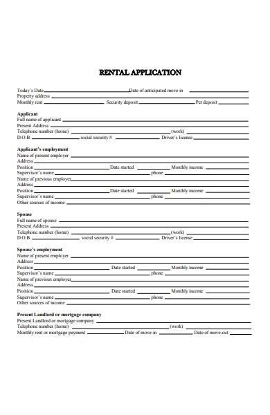 Detail Rental Application Form Template Nomer 18