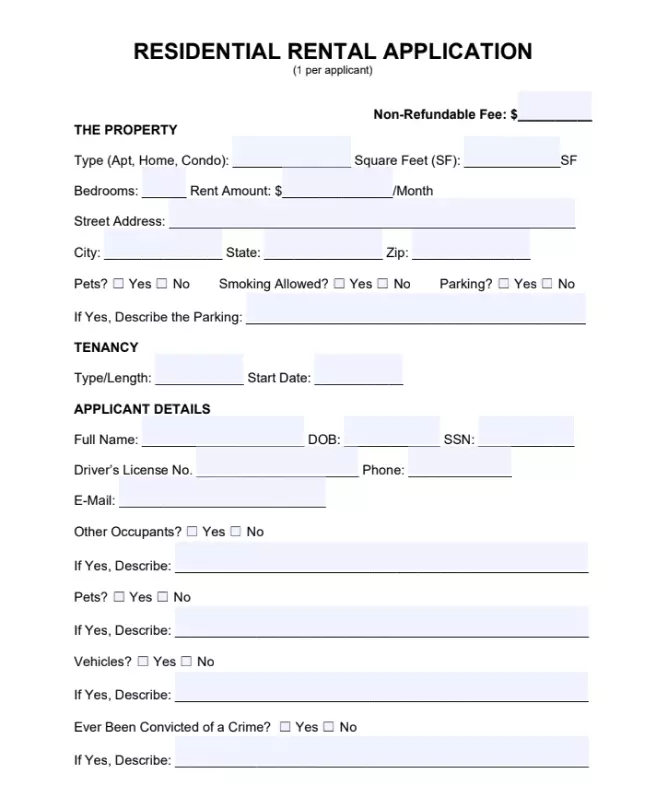 Detail Rental Application Form Template Nomer 27